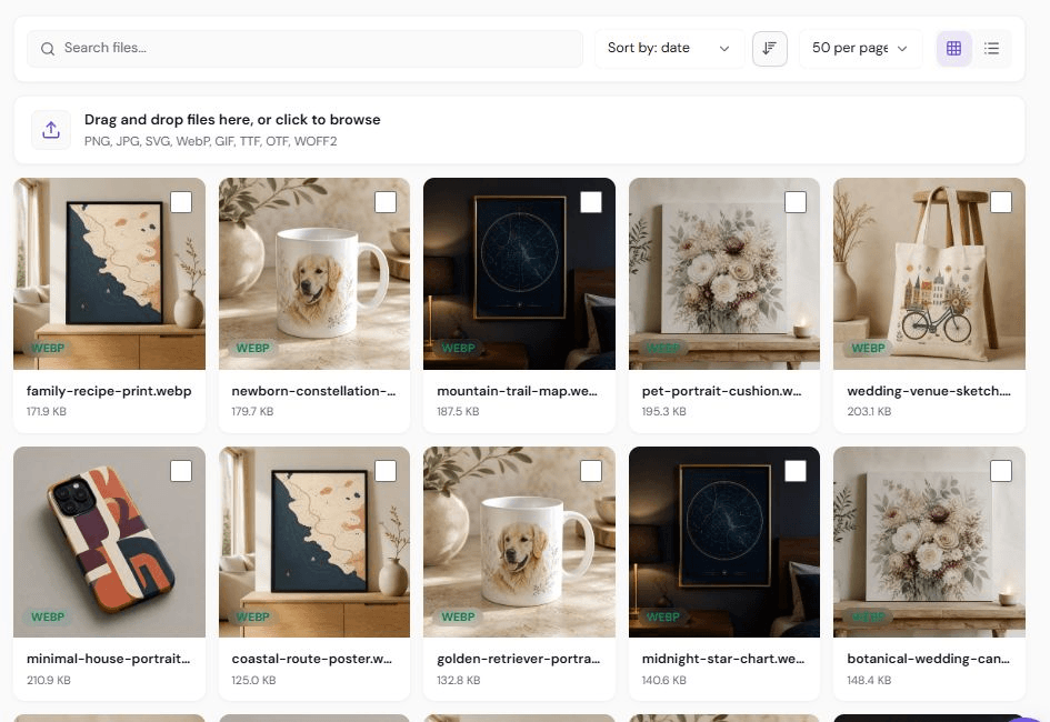 The media browser open in insert mode to choose or upload an image