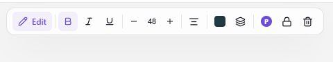 The P button in the floating toolbar that makes an element customer editable