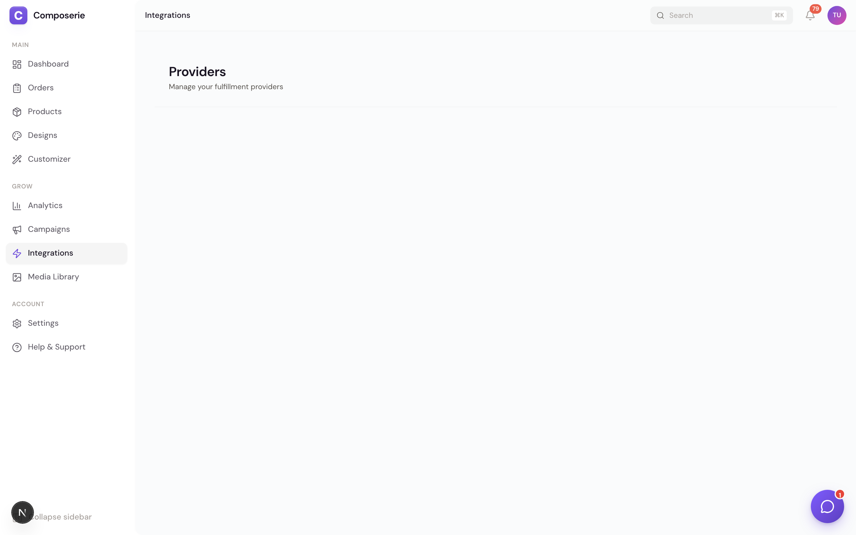 Provider cards showing available, coming soon, and connected states side by side