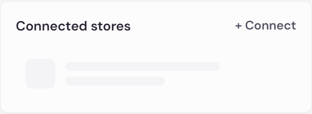 The Connected stores card saying a Shopify store is connected but this product has not been published yet, above a Publish product button